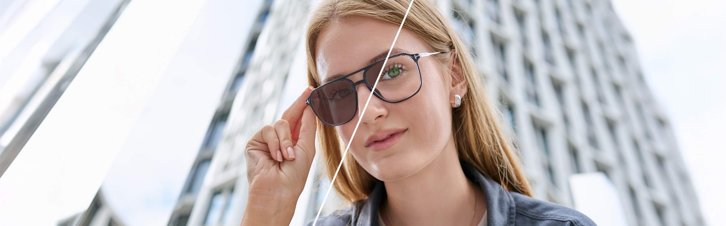 Selection of glasses equipped with photochromic lenses at Visiofactory