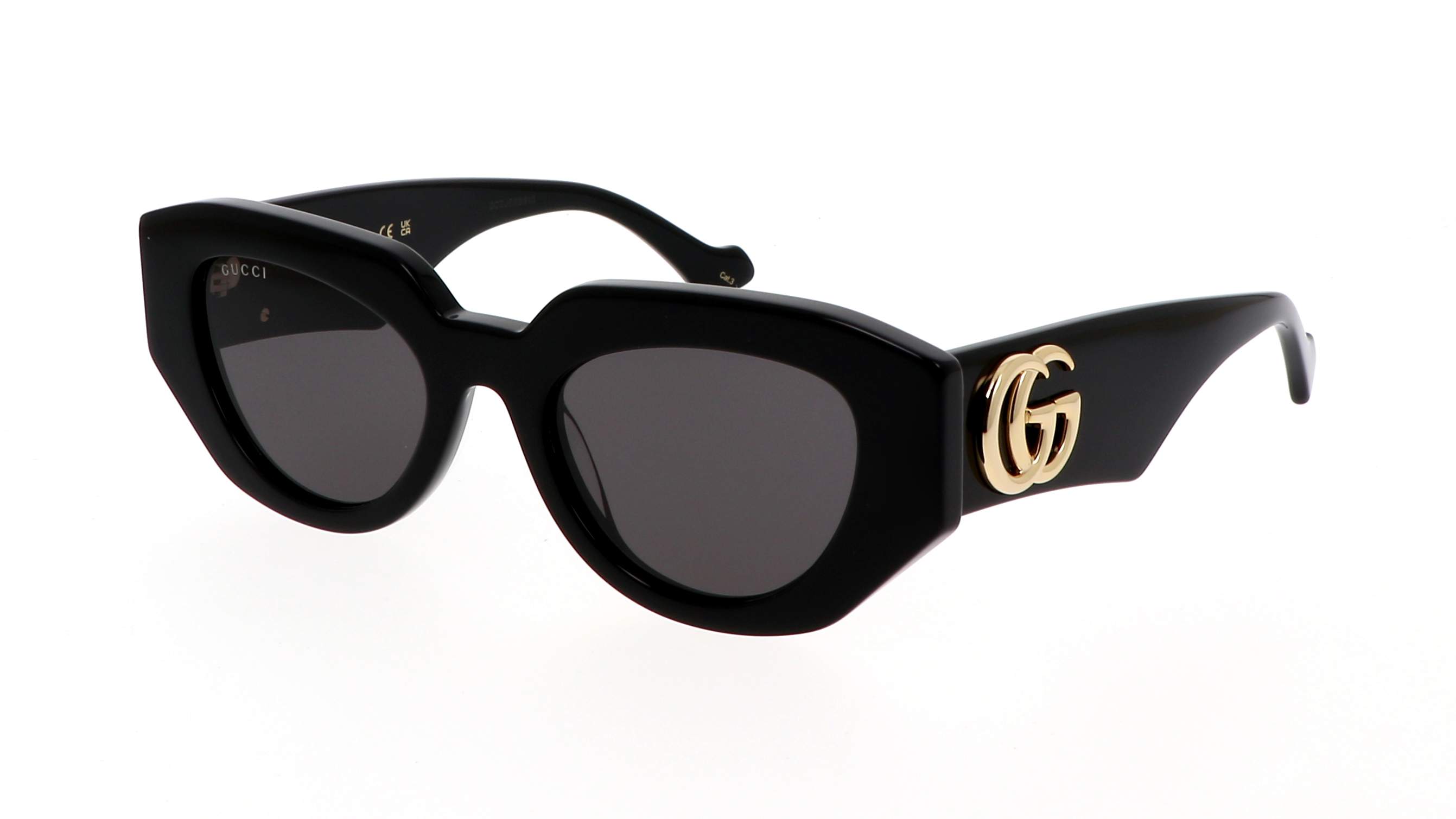 Crne i zlatne sunčane naočale Gucci GG1421S 001 oblika leptira