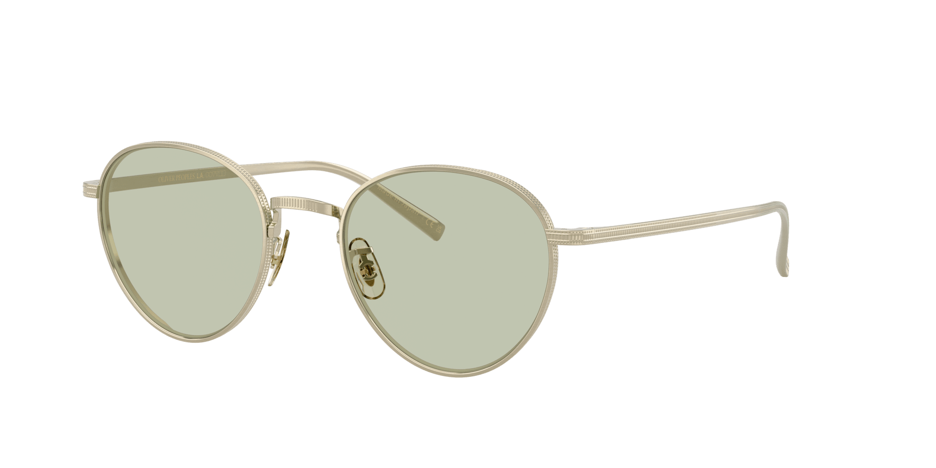 Oliver Peoples Kesner brushed gold frame with soothing green lenses