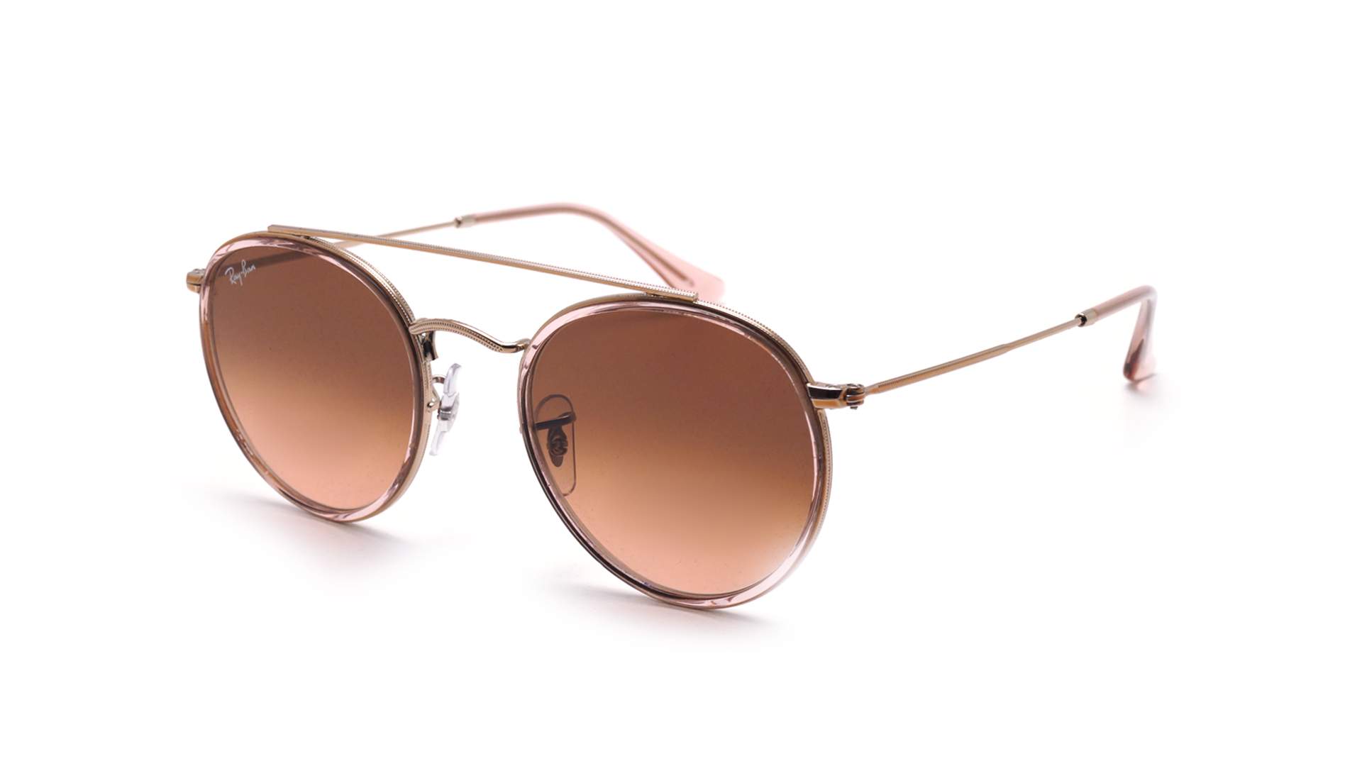 Ray-Ban RB3647N 9069/A5 okrugle naočale zlatne boje s ružičasto smeđim lećama