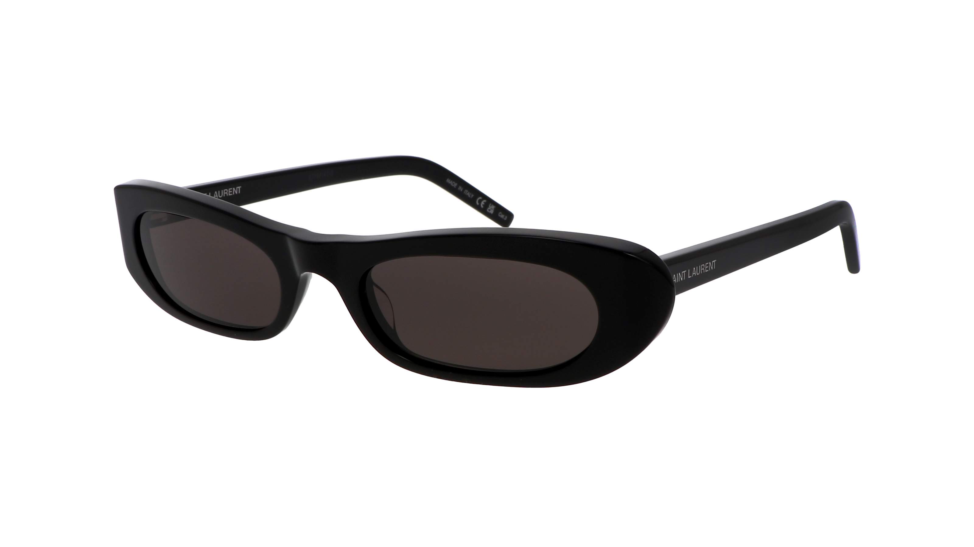 Crne ovalne sunčane naočale Saint Laurent SL 557 Shade